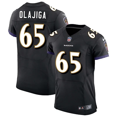 David Olajiga Men's Nike Black Baltimore Ravens Speed Machine Elite Custom Jersey
