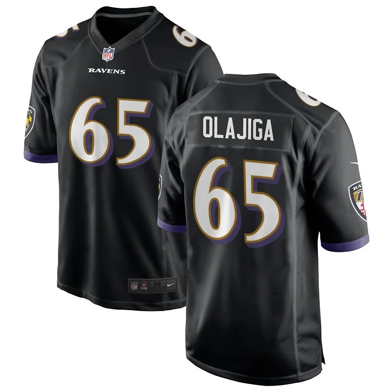 David Olajiga Men's Nike Black Baltimore Ravens Alternate Custom Game Jersey