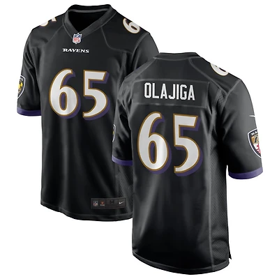 David Olajiga Men's Nike Black Baltimore Ravens Alternate Custom Game Jersey