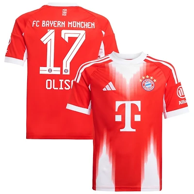 Michael Olise Youth adidas Red Bayern Munich 2025/26 Home Replica Custom Jersey