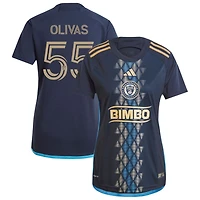 Sal Olivas Women's adidas  Navy Philadelphia Union 2024 The XV Kit Replica Custom Jersey