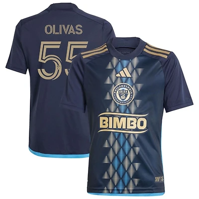 Sal Olivas Youth adidas  Navy Philadelphia Union 2024 The XV Kit Replica Custom Jersey