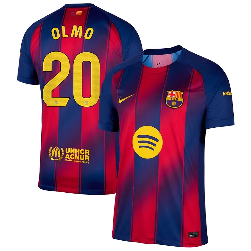 Dani Olmo Men's Nike  Navy Barcelona 2025/26 Home Replica Custom Jersey
