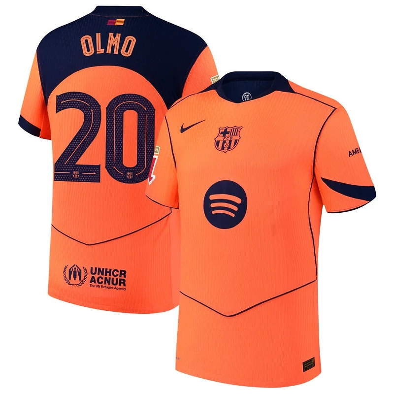 Dani Olmo Men's Nike Orange Barcelona 2025/26 Third Authentic Custom Jersey