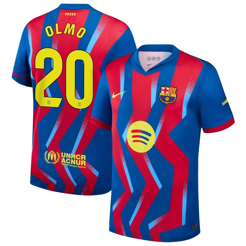 Dani Olmo Men's Nike Blue Barcelona 2025/26 Fourth Replica Custom Jersey