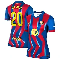Dani Olmo Women's Nike Blue Barcelona 2025/26 Fourth Replica Custom Jersey