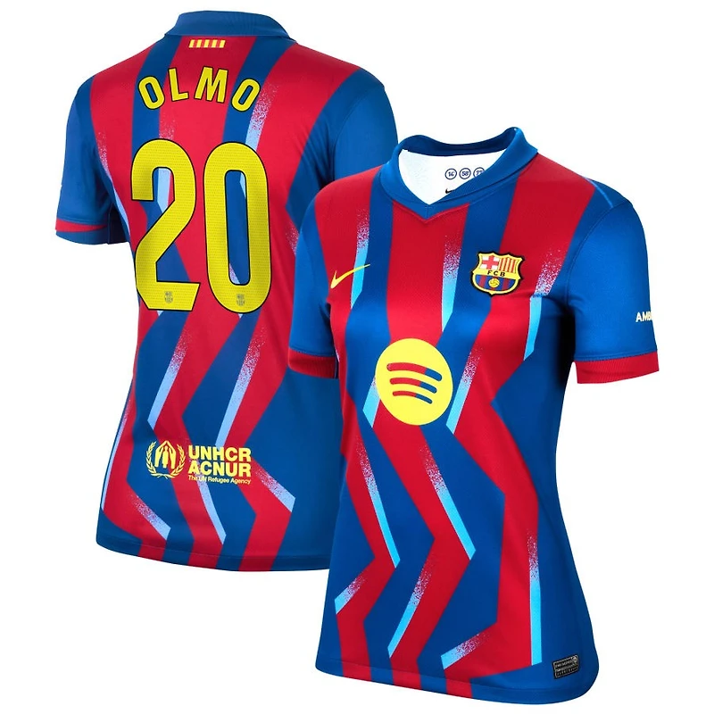 Dani Olmo Women's Nike Blue Barcelona 2025/26 Fourth Replica Custom Jersey