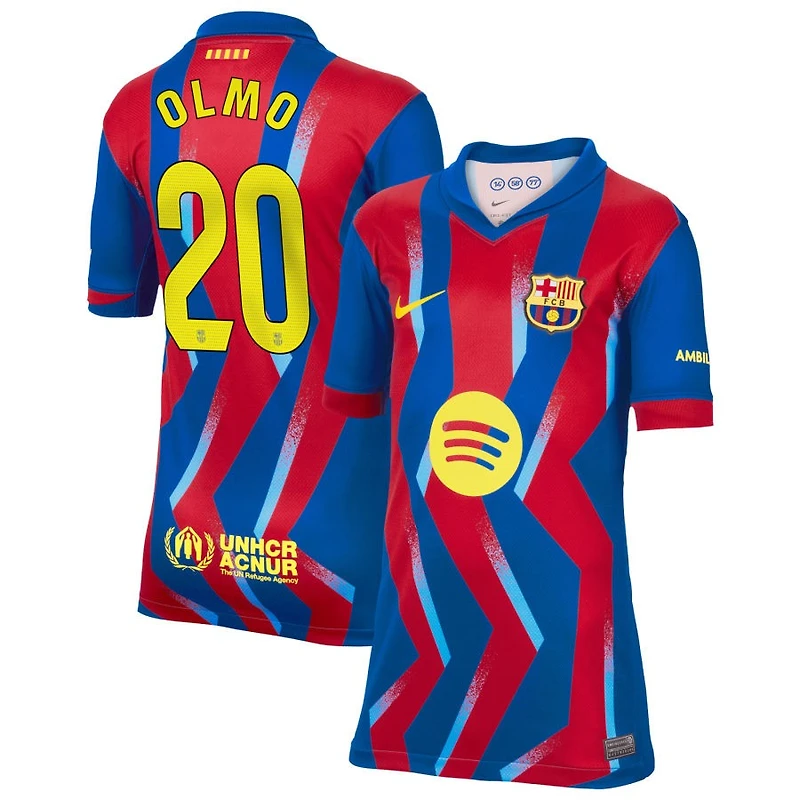 Dani Olmo Youth Nike Blue Barcelona 2025/26 Fourth Replica Custom Jersey