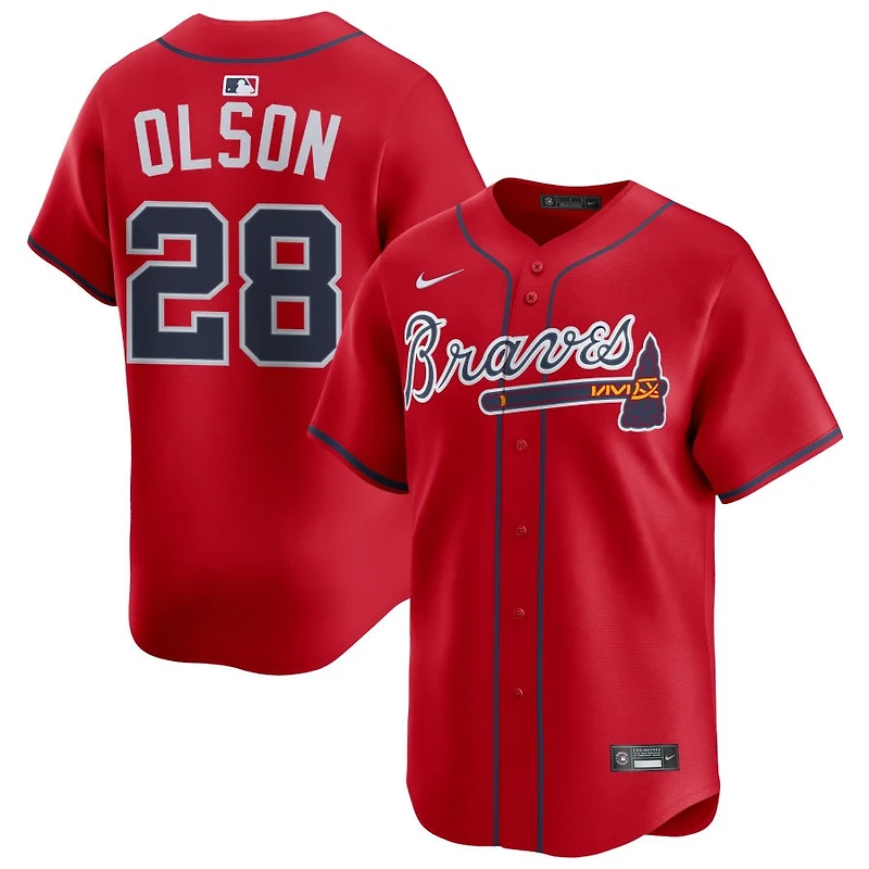 Matt Olson Men's Nike Red Atlanta Braves Alternate Limited Custom Jersey