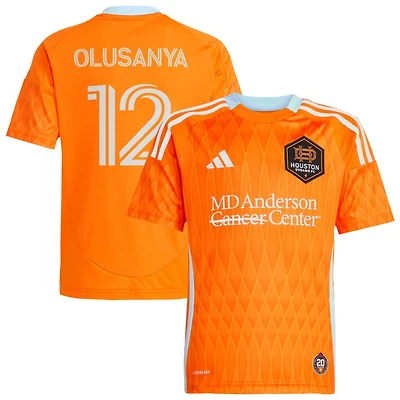 Toyosi Olusanya Youth adidas Orange Houston Dynamo FC 2025 Season 20 Replica Custom Jersey