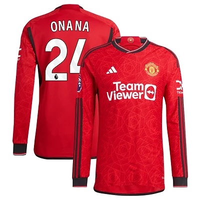 Andre Onana Men's adidas Red Manchester United 2023/24 Home Authentic Custom Long Sleeve Jersey