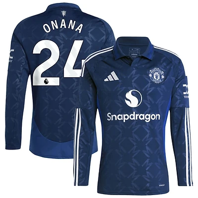 Andre Onana Men's adidas  Navy Manchester United 2024/25 Away Replica Long Sleeve Custom Jersey