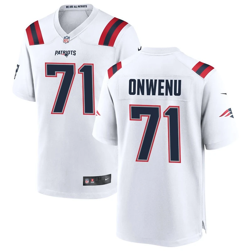 Mike Onwenu Men's Nike White New England Patriots Custom Game Jersey