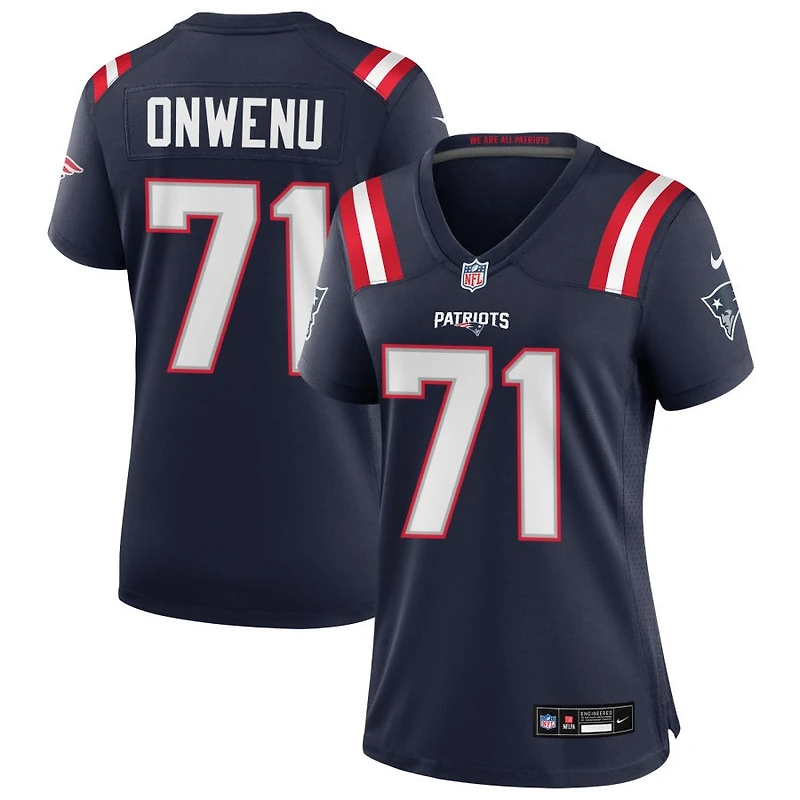 Mike Onwenu Women's Nike Navy New England Patriots Custom Game Jersey