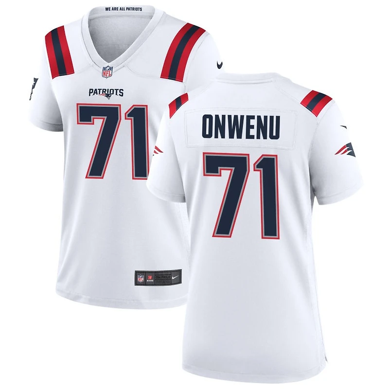 Mike Onwenu Women's Nike New England Patriots White Custom Game Jersey
