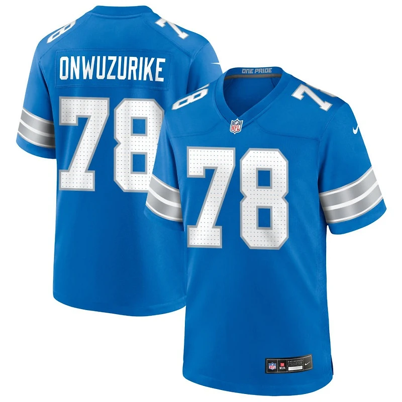 Levi Onwuzurike Men's Nike Blue Detroit Lions Custom Game Jersey