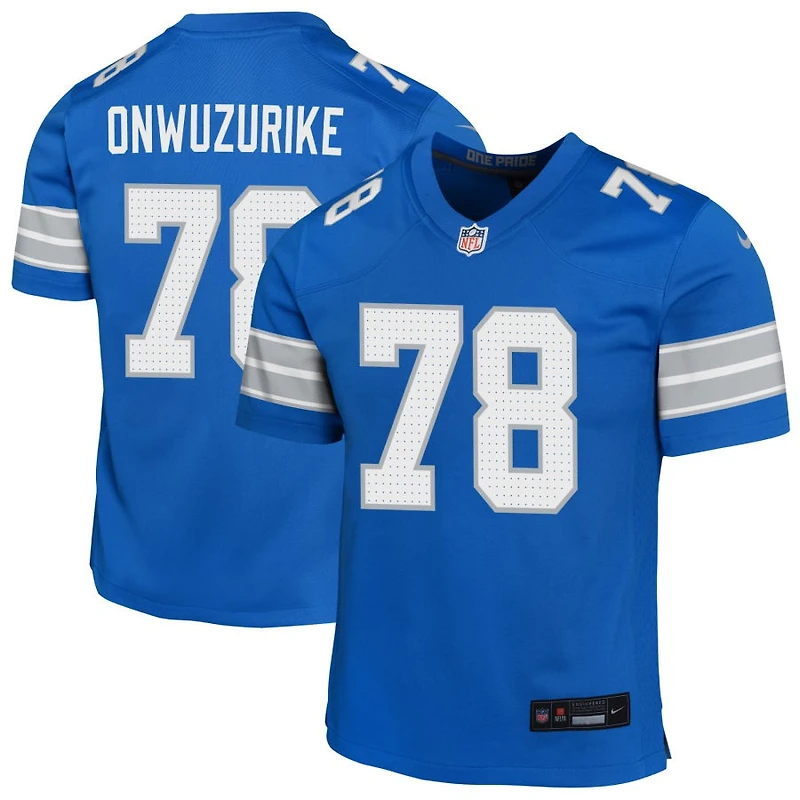 Levi Onwuzurike Youth Nike Blue Detroit Lions Custom Game Jersey