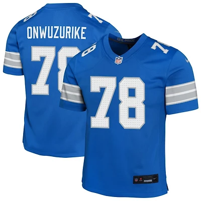 Levi Onwuzurike Youth Nike Blue Detroit Lions Custom Game Jersey