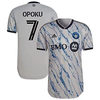 Kwadwo Opoku Men's adidas Gray CF Montreal 2023 Secondary Authentic Custom Jersey