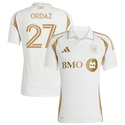 Nathan Ordaz Men's adidas  White LAFC 2025 Secondary Replica Custom Jersey