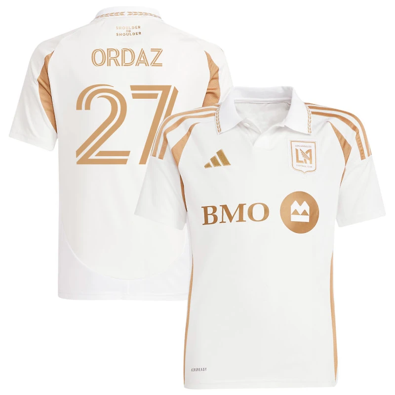 Nathan Ordaz Youth adidas White LAFC 2025 Secondary Replica Custom Jersey