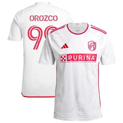 Jaziel Orozco Men's adidas  White St. Louis City SC 2024 The Confluence Kit Replica Custom Jersey
