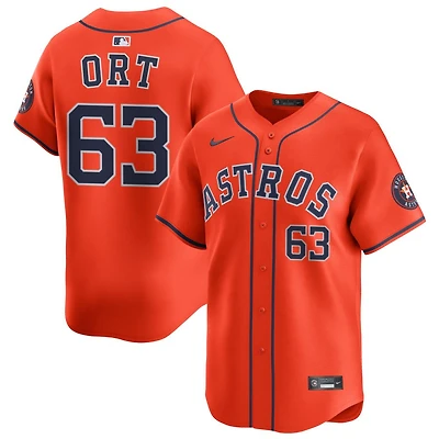 Kaleb Ort Men's Nike Orange Houston Astros Alternate Limited Custom Jersey