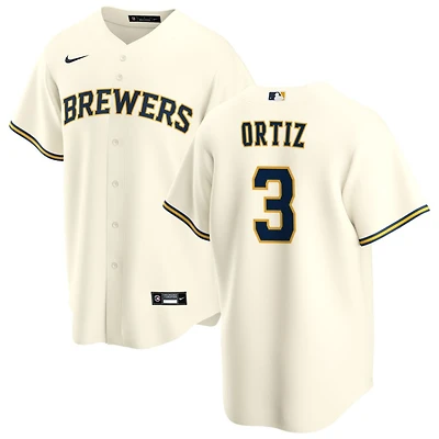 Joey Ortiz Men's Nike Cream Milwaukee Brewers Home Replica Custom Jersey