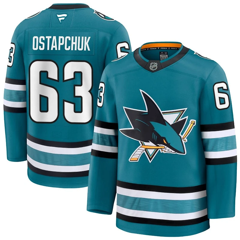 Zack Ostapchuk Men's Fanatics Teal San Jose Sharks Home Premium Custom Jersey