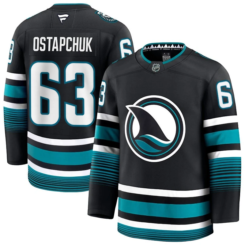 Zack Ostapchuk Men's Fanatics Black San Jose Sharks Alternate Premium Custom Jersey