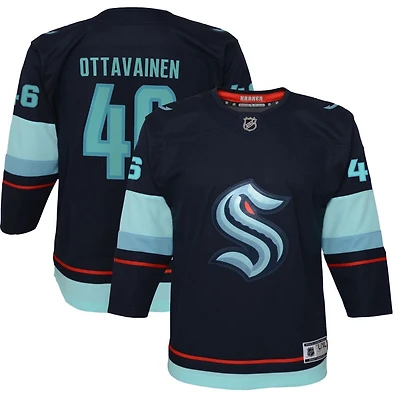 Ville Ottavainen Youth Navy Seattle Kraken Home Premier Custom Jersey