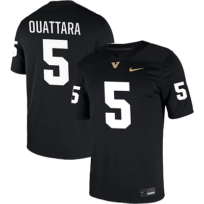 Yilanan Ouattara Men's Nike Black Vanderbilt Commodores NIL Pick-A-Player Game Jersey