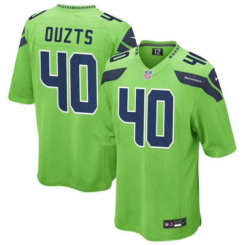 Robbie Ouzts Men's Nike Neon Green Seattle Seahawks Alternate Custom Game Jersey