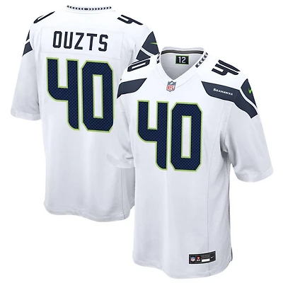 Robbie Ouzts Men's Nike  White Seattle Seahawks Custom Game Jersey
