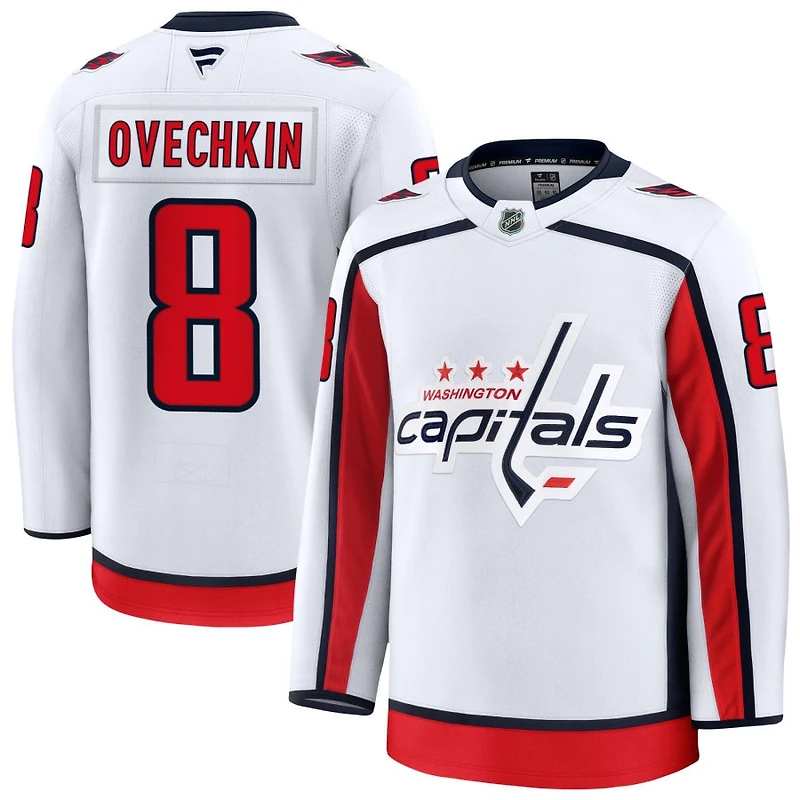 Alex Ovechkin Men's Fanatics White Washington Capitals Away Premium Custom Jersey
