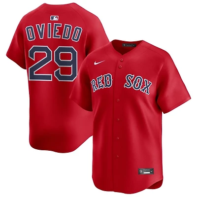 Johan Oviedo Men's Nike Red Boston Red Sox Alternate Limited Custom Jersey