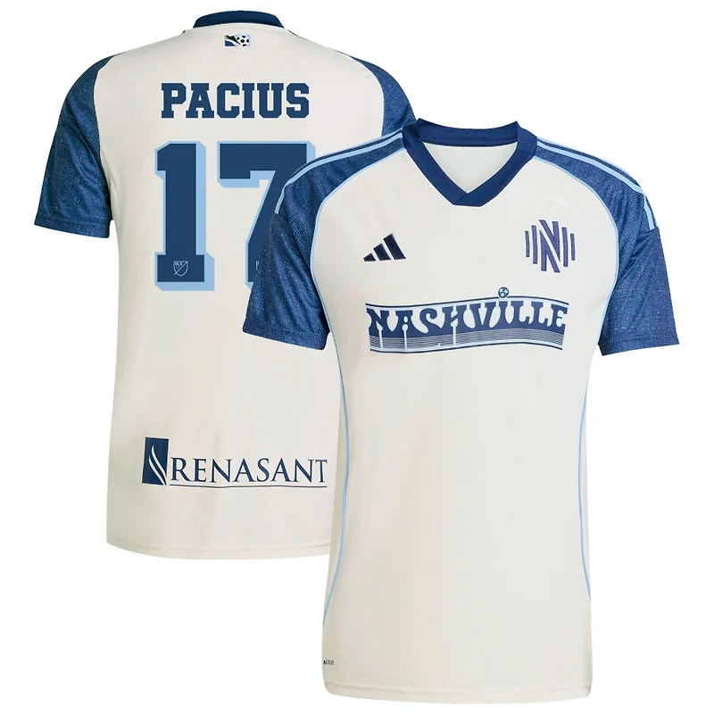 Woobens Pacius Men's adidas White Nashville SC 2025 Third Replica Custom Jersey