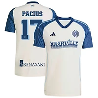 Woobens Pacius Men's adidas White Nashville SC 2025 Third Replica Custom Jersey