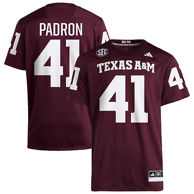Liam Padron Men's adidas  Maroon Texas A&M Aggies NIL Pick-A-Player Home Premier Football Jersey