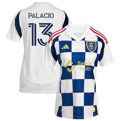 Nelson Palacio Women's adidas  White Real Salt Lake 2025 Grid City Replica Custom Jersey