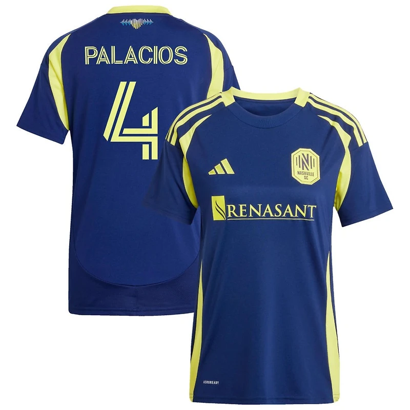 Jeison Palacios Women's adidas  Navy Nashville SC 2025 The Heart of Nashville Kit Replica Custom Jersey