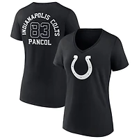 Women's Black Indianapolis Colts Personalized Name & Number Monochrome V-Neck T-Shirt