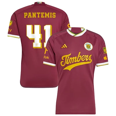 James Pantemis Men's adidas  Red Portland Timbers 2024 Archive Custom Authentic Jersey