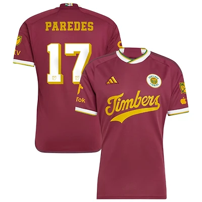Cristhian Paredes Men's adidas  Red Portland Timbers 2024 Archive Custom Authentic Jersey