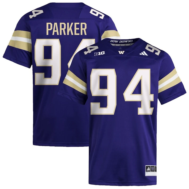Jayvon Parker Men's adidas  Purple Washington Huskies NIL Pick-A-Player Home Premier Football Jersey