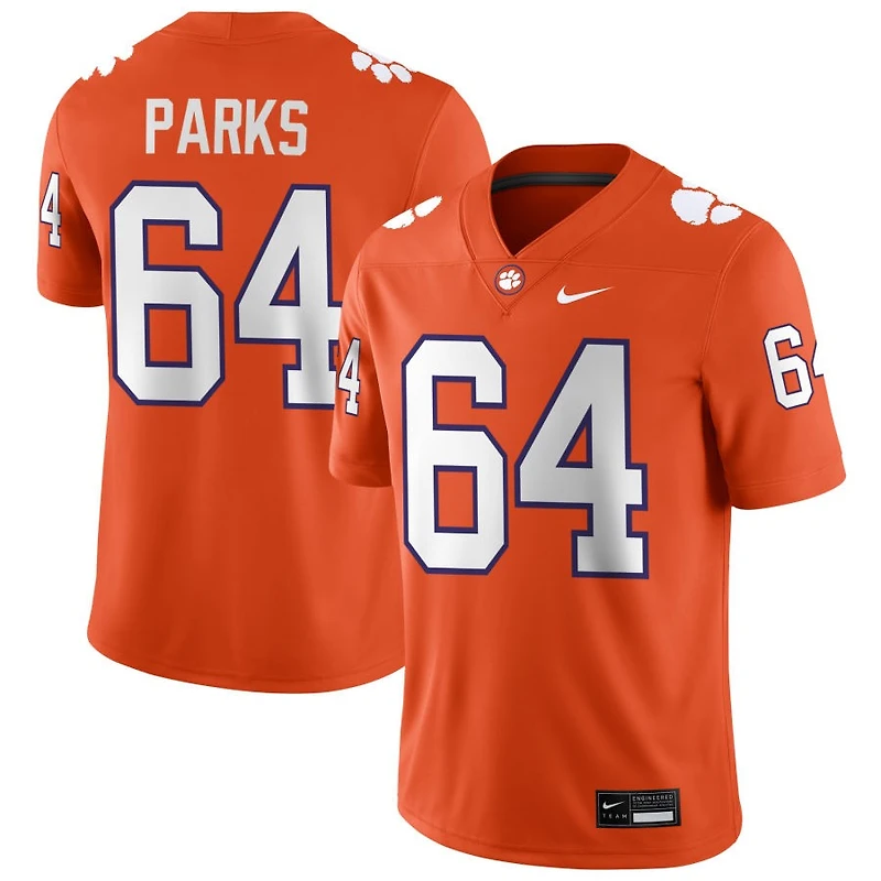 Walker Parks Men's Nike Orange Clemson Tigers NIL Pick-A-Player Game Jersey