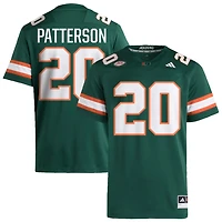 Zaquan Patterson Men's adidas  Green Miami Hurricanes NIL Pick-A-Player Alternate Premier Football Jersey