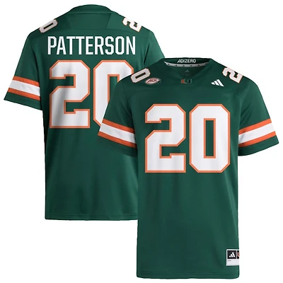 Zaquan Patterson Men's adidas  Green Miami Hurricanes NIL Pick-A-Player Alternate Premier Football Jersey