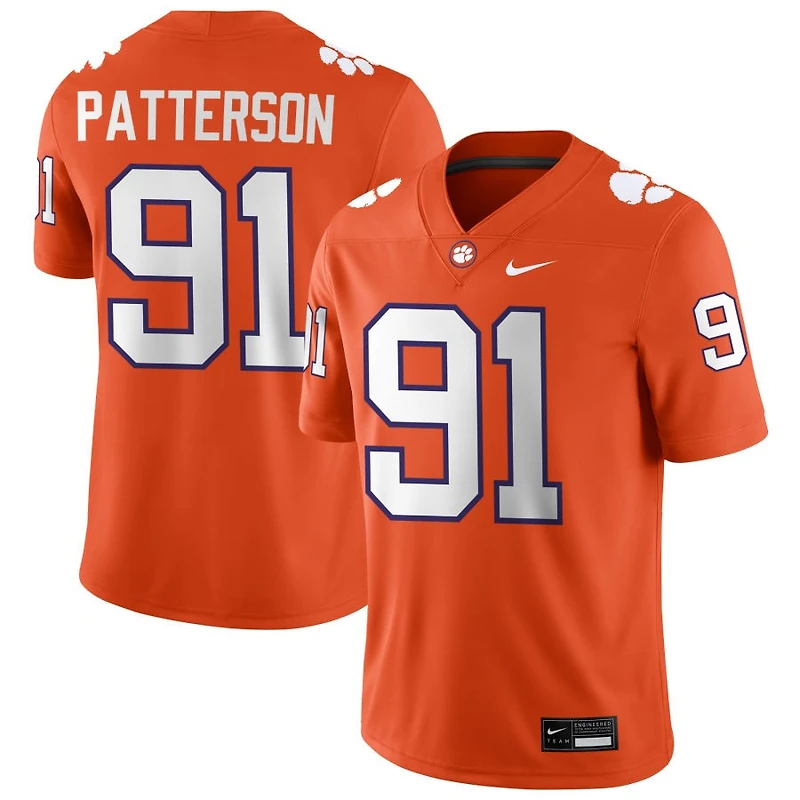 Zaire Patterson Men's Nike Orange Clemson Tigers NIL Pick-A-Player Game Jersey