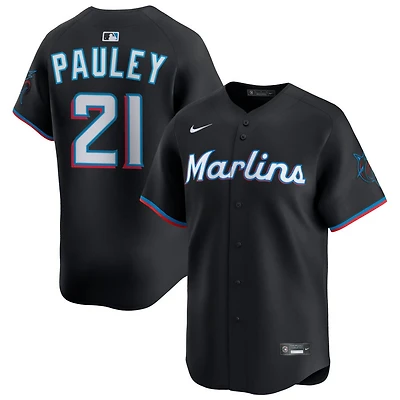 Graham Pauley Men's Nike Black Miami Marlins Alternate Limited Custom Jersey